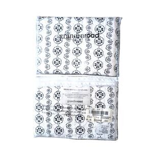 Grandin Road Quilted One Euro Sham Cover Black White Giverny 26 x 26